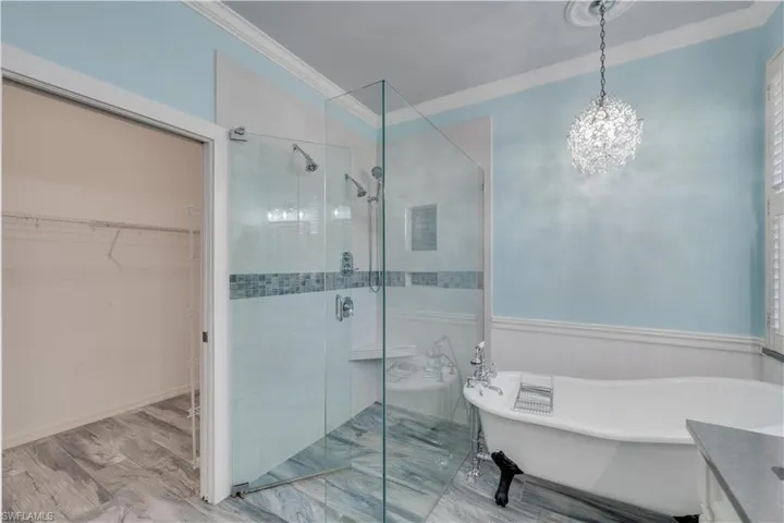 Primary bathroom and walk in closet