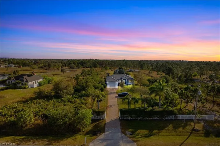 View of aerial view at dusk
