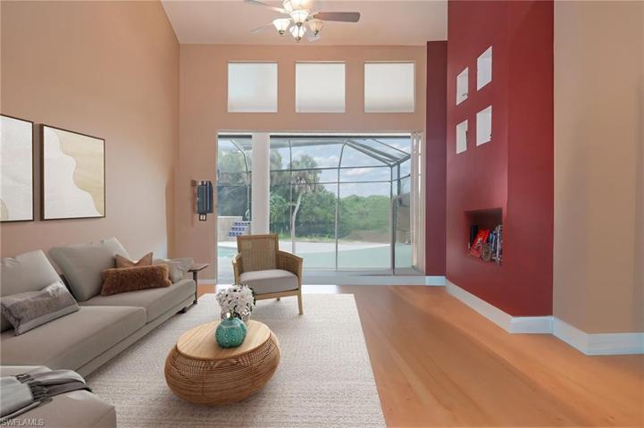 Virtually staged front living room