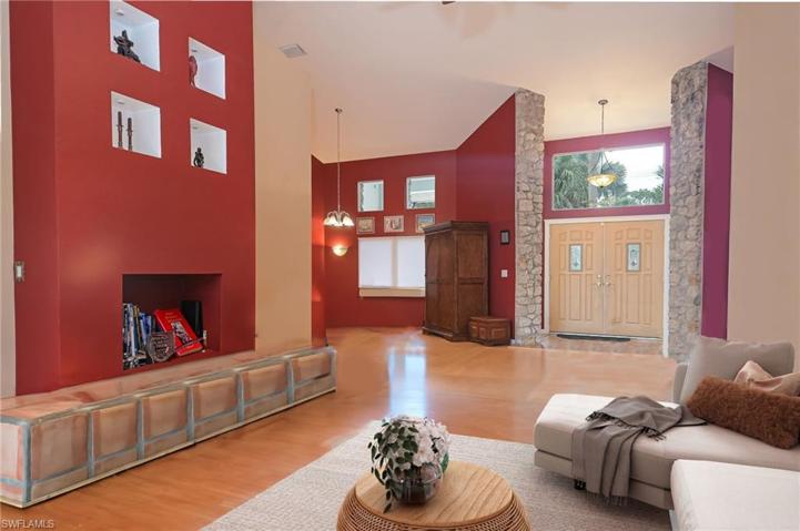Virtually staged front entrance