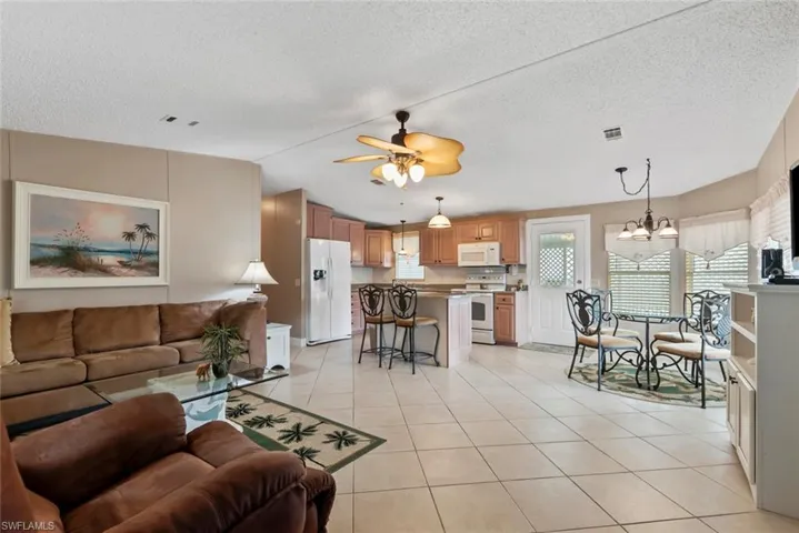Tiled living room