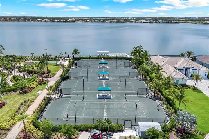Drone / aerial view of a nearby body of water
