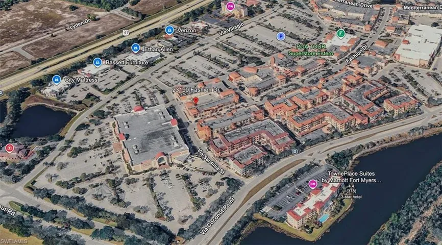 Aerial overview of property's location