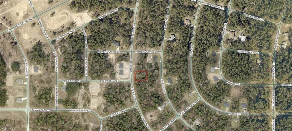 Aerial Map. Identifying the property's location within a residential area