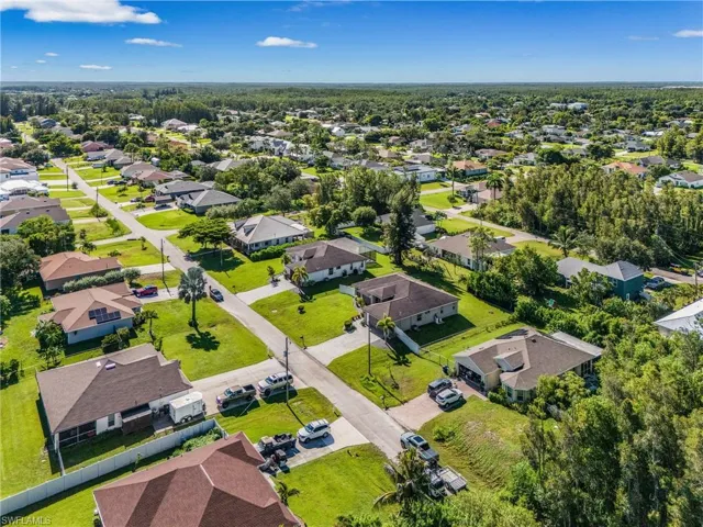 Aerial view of residential area