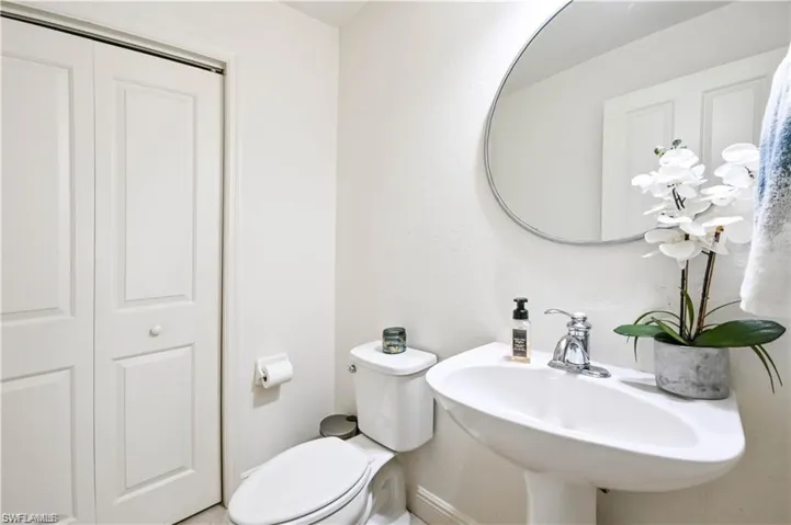 powder bath with storage closet