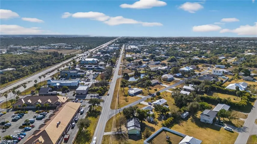 Aerial perspective of suburban area