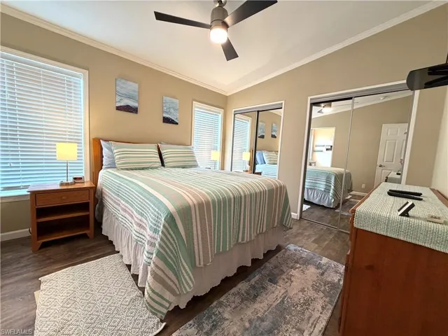 Wood-finish flooring with crown molding