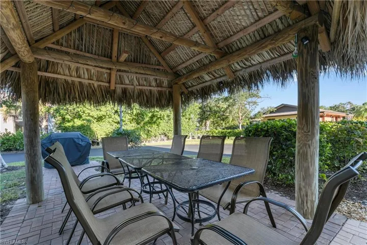 This hut is closest to unit (E-203) Perfect spot to enjoy the weather and grill