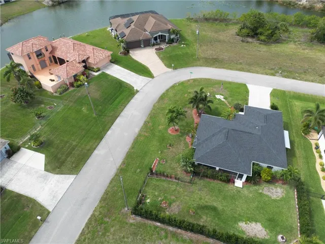 Bird's eye view of a nearby body of water
