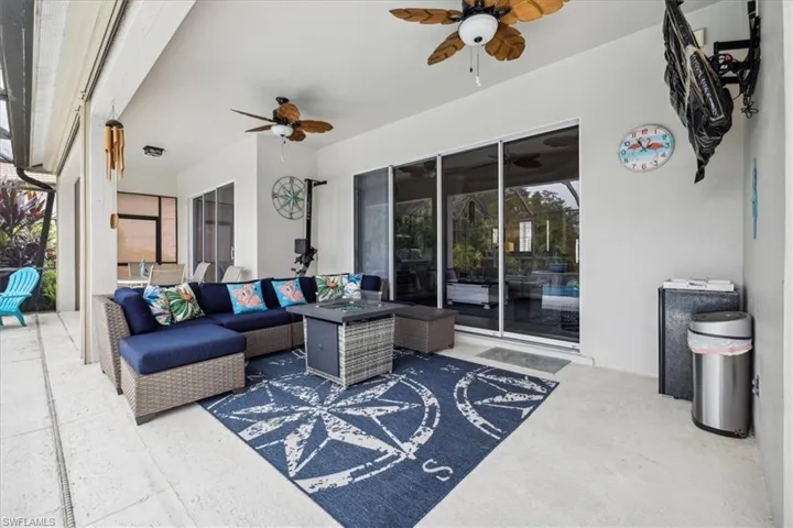 View of patio / terrace with outdoor lounge area and ceiling fan