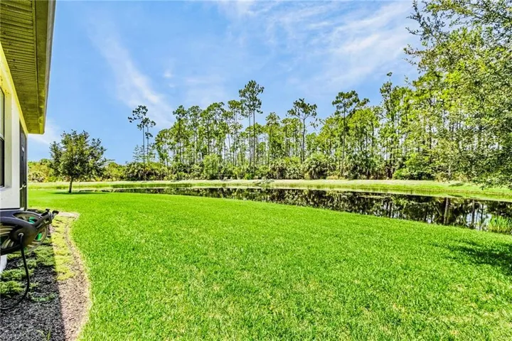 Huge yard with lake and woods behind