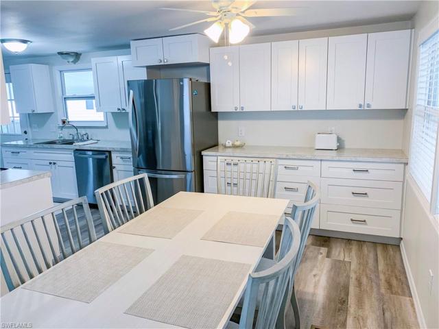 dining area open to kitchen