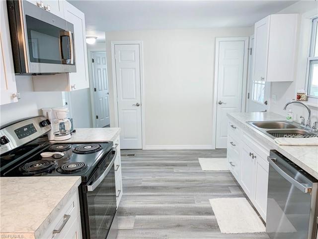 Kitchen open to dining area