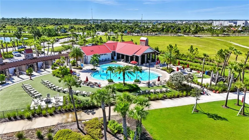 Bird's eye view of a pool