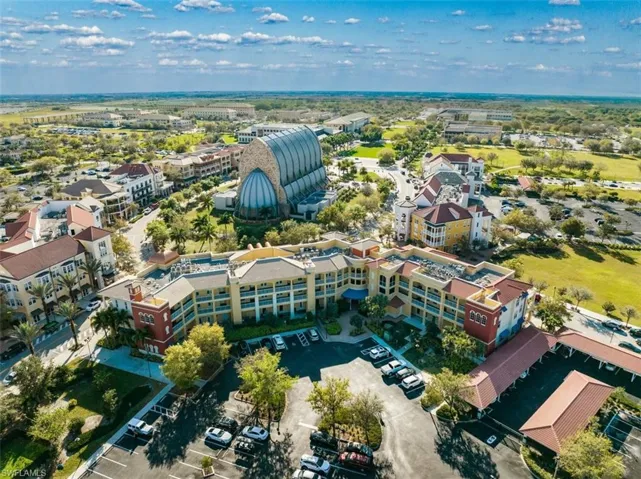Bird's eye view of town center