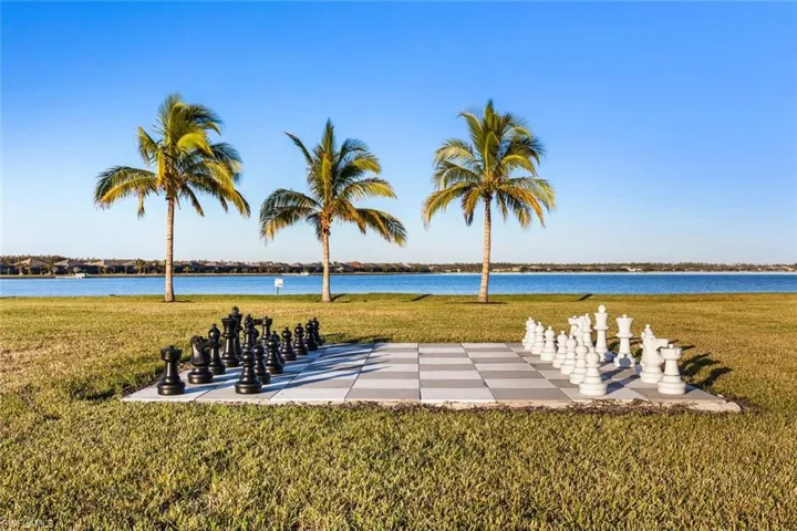 View of yard with a water view