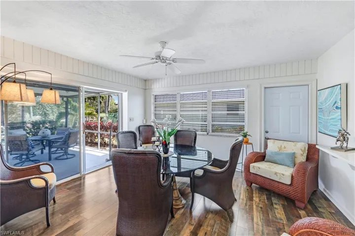 Opens to fully screened in furnished lanai.