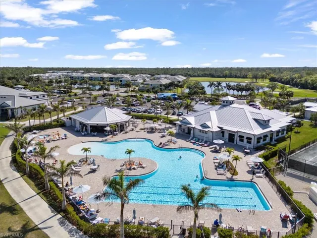 Bird's eye view of a pool
