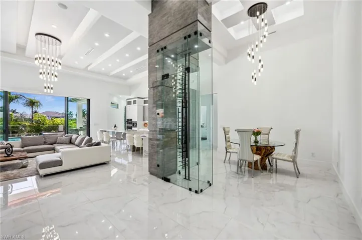 Cooled glass wine towers