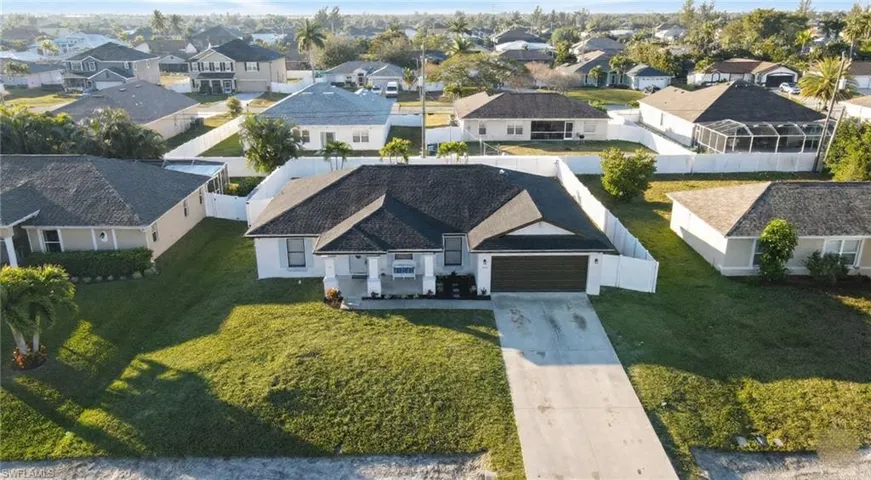 Aerial perspective of suburban area