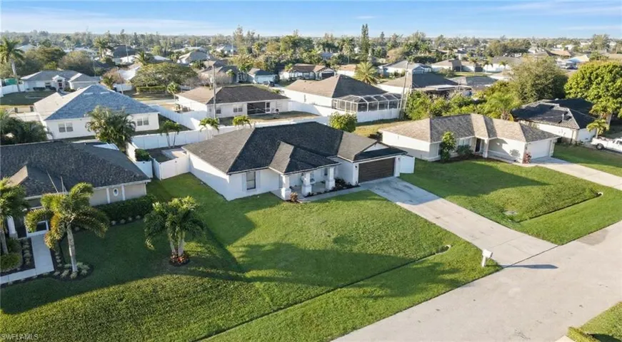 Aerial view of residential area