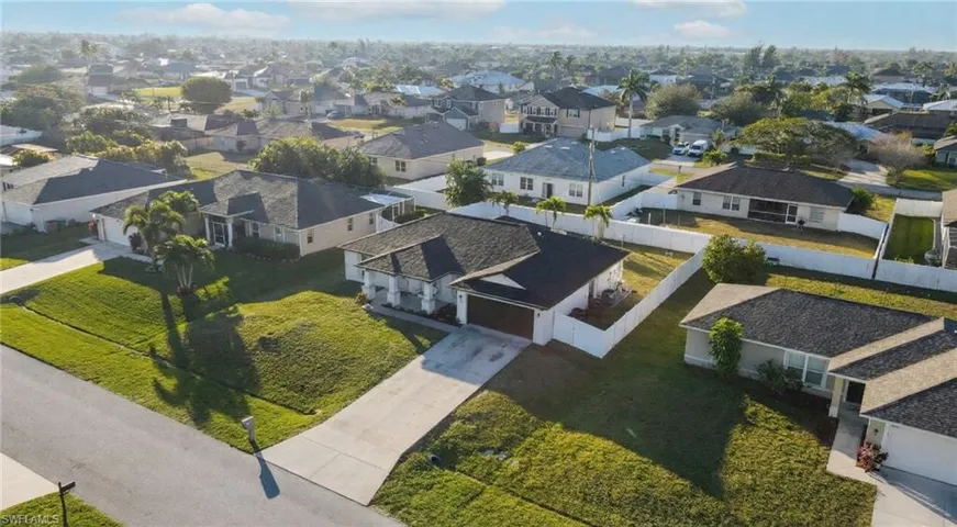 Aerial view of residential area