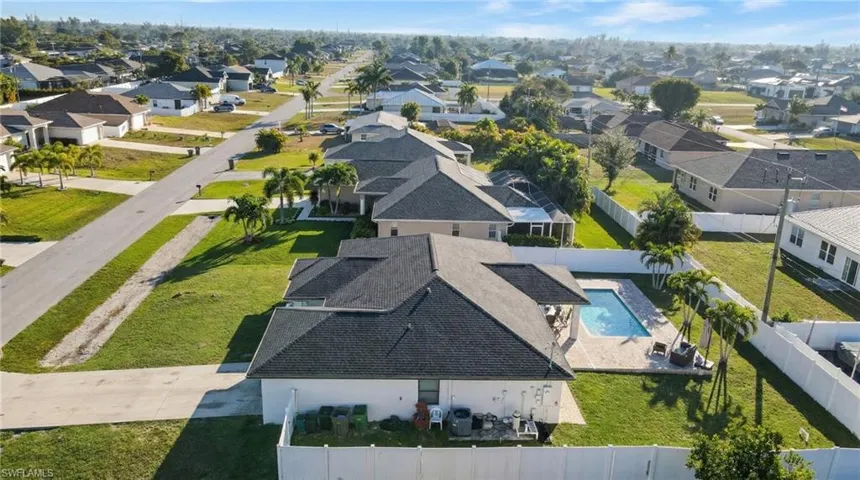 Aerial perspective of suburban area