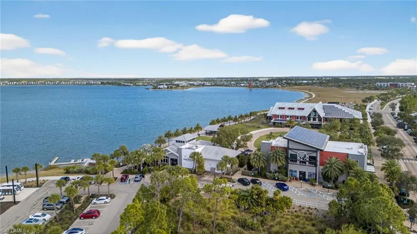 Drone / aerial view of a large body of water