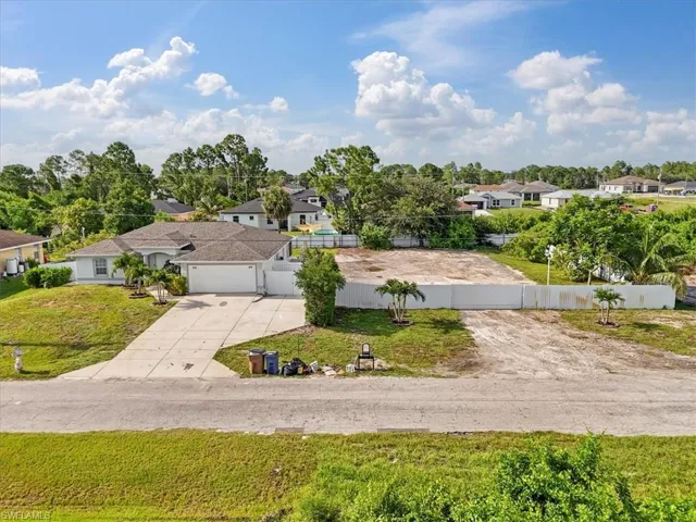 Aerial perspective of suburban area