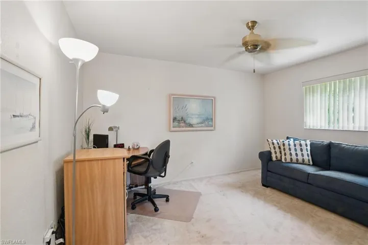 Home office/Guest bedroom with carpet,