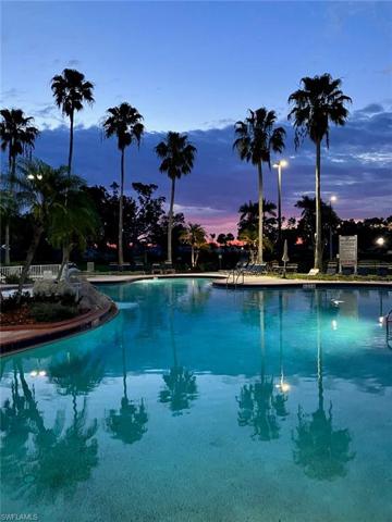 Fantasy Island pool at sunset