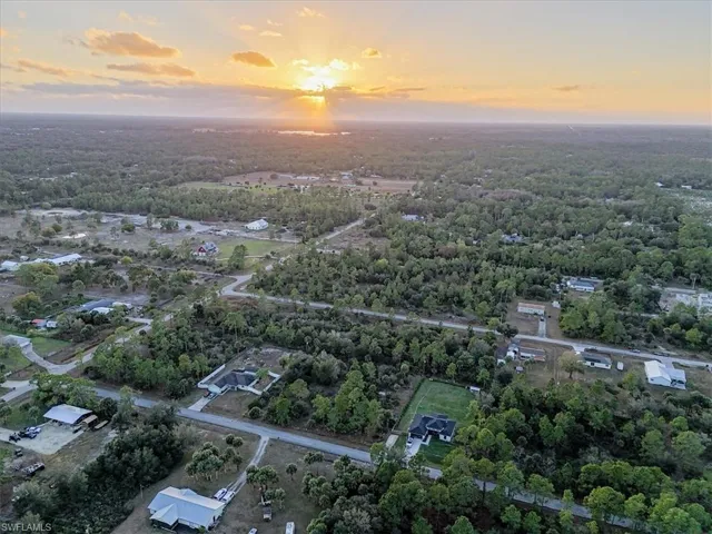 Aerial view at dusk