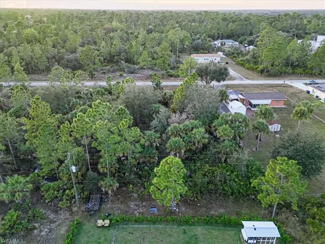 Aerial view at dusk