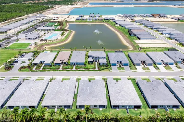 Aerial view of paired villas