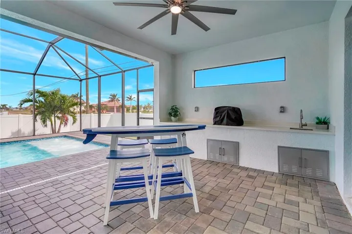 Large built-in outdoor kitchen