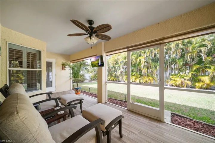 Lanai with door to bathroom