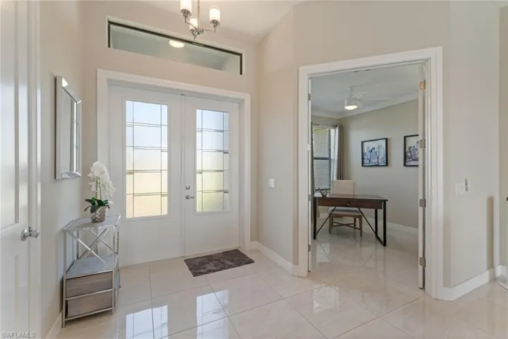 Foyer entrance with French doors, healthy amount of natural light