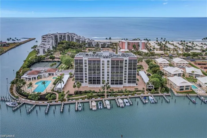 Drone / aerial view of a nearby body of water