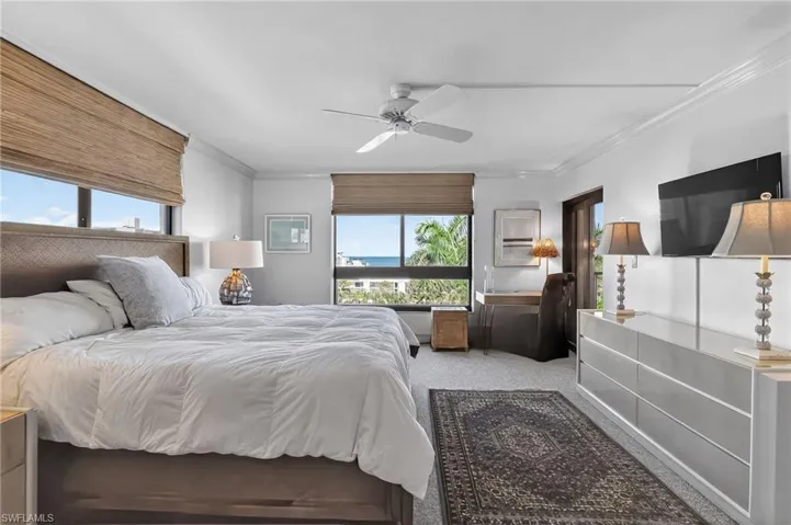 Primary Bedroom with views of the Gulf and beautiful Sunsets