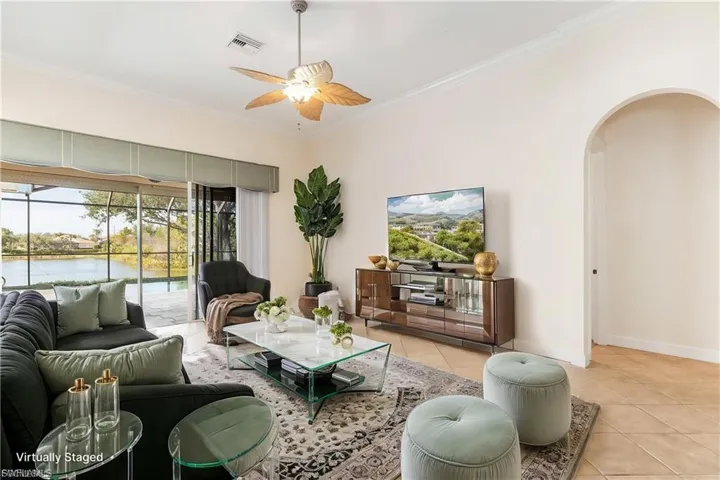 Virtually staged living room.