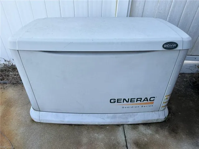 View of propane gas whole home generator