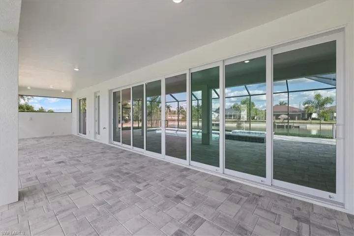 View of patio and 24 foot slider
