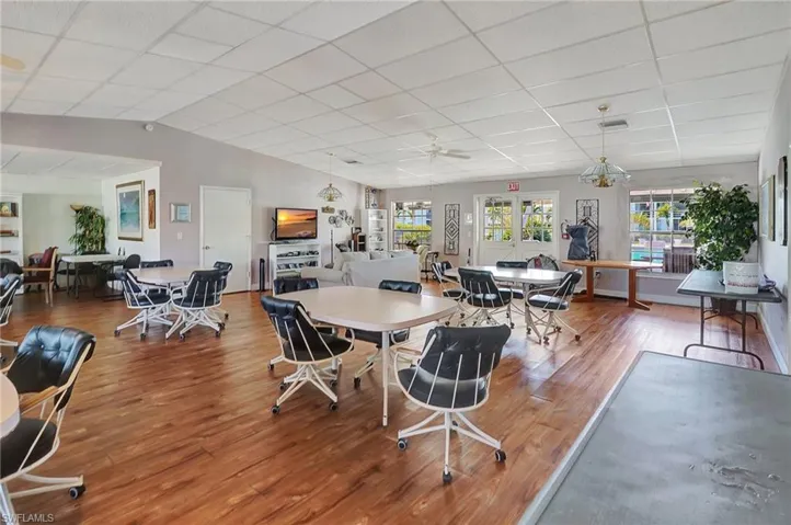 Clubhouse has a comfortable game table and lounging area.