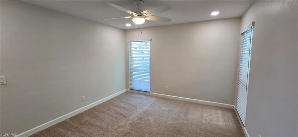 Second Bedroom New Carpet, Ceiling Fan, & Recessed Lighting