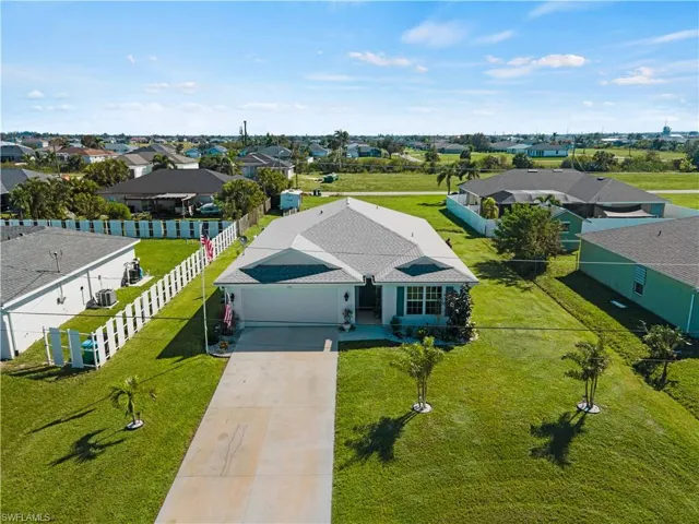 Aerial perspective of suburban area