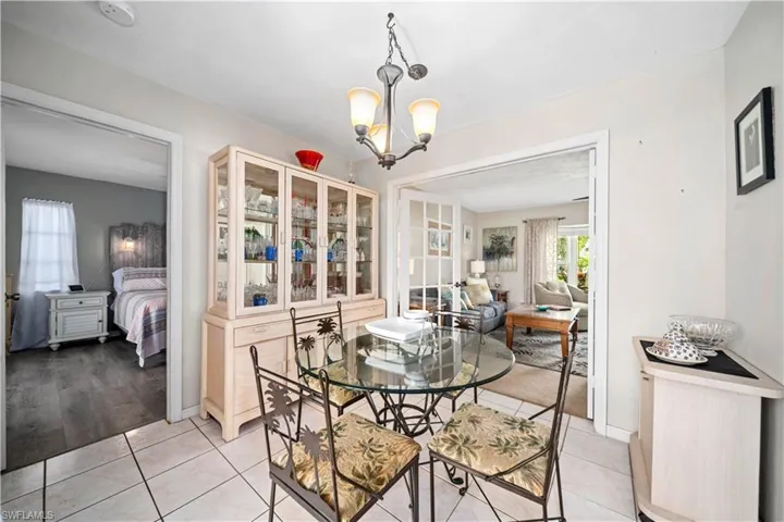 Dining area showing entrance to Primary bedroom area