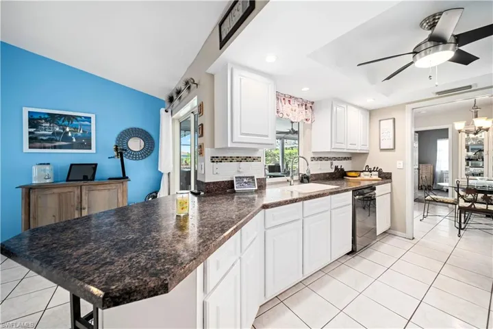 View of kitchen from family room area