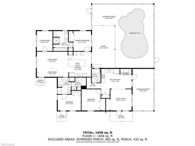 Entry to 1 bed/1bath unit