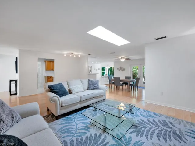 Living room featuring light wood-type flooring